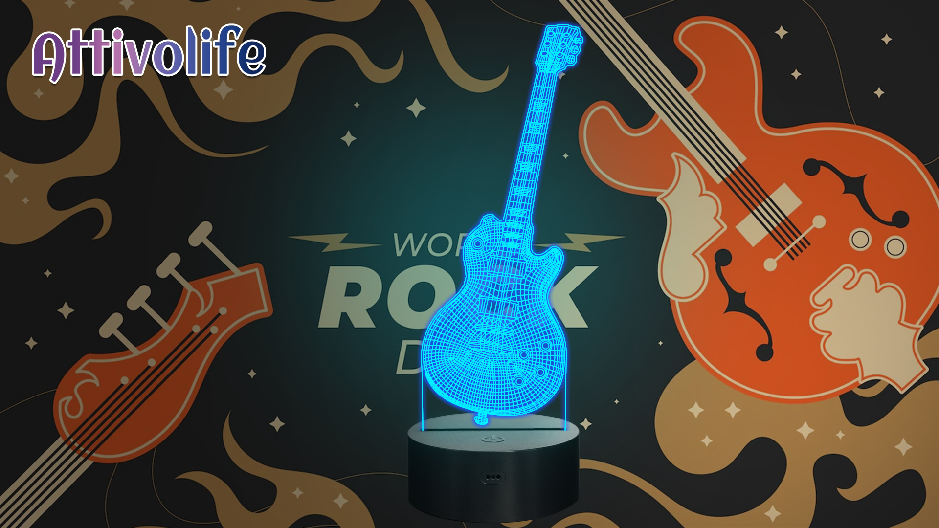 Attivolife Guitar Lamp Gift, Electric Guitar 3D Night Light